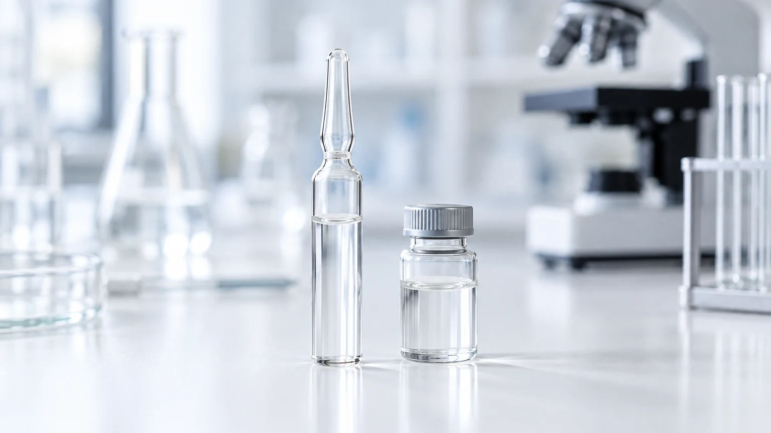 Laboratóriumi lombikok és mérőeszközök